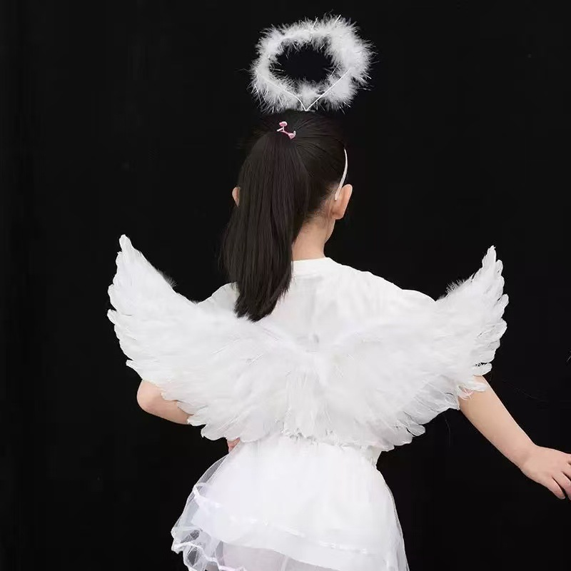 Angel Feather Wings + Headband - Cosplay Prop Kit ulasan dan harga